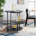 thumbnail image 5 of SAFAVIEH Iva Modern Style 3 Tier Swivel Bar Table, Matte Black (29.5 in. W x 17.7 in. D x 32.8 in. H), 5 of 15