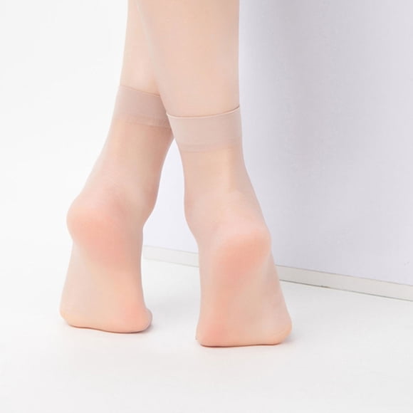 Bas en Soie Respirants pour Femmes Bas en Maille Évacuant l'Humidité Bas à la Cheville Chaussettes Fille Résistance à l'Accroc