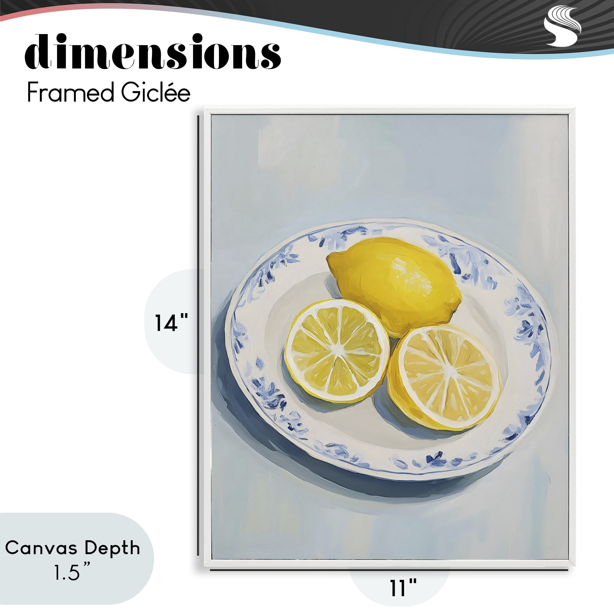 Stupell Industries Plate of Juicy Lemons White Framed Giclee Art, design by The Prints Vibe