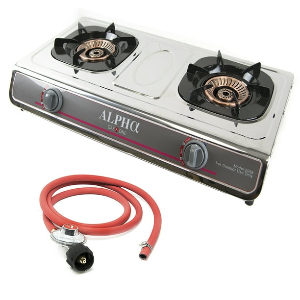 Gas One Propane Gas Range Stove with Propane Regulator 2 Burner