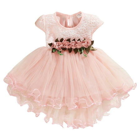 

Pimfylm Toddler Summer Dresses Baby Girls Tutu Dress Infant Tulle Dresses 2023 Pink 0-6 Months