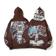 thumbnail image 2 of Sudaderas con capucha para hombre y mujer, ropa con cremallera y estampado de Calavera, estilo Harajuku Retro de gran tamaño, HIp Hop, Cactus, Jack, fragmento, 2 of 3