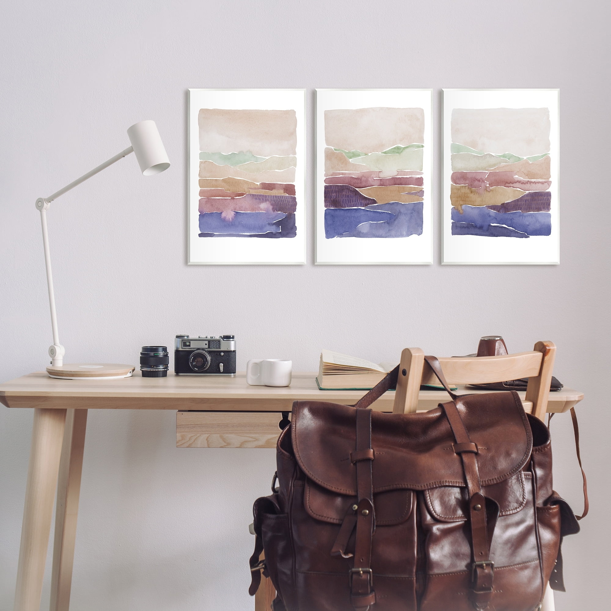 Stupell Industries Abstract Landscape Nature Scene Vivid Rural Hills Painting Unframed Art Print Wall Art, Set of 3, Design by Grace Popp