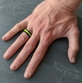 thumbnail image 5 of Neon Yellow Stripe Silicone Ring for Men 5mm Bandwidth, 5 of 6