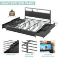 thumbnail image 5 of LED Full Bed Frame with Storage Headboard & 4 Drawers, Industrial Metal Platform Bed with Power Charging Station & USB Ports, 5 of 8