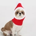 thumbnail image 2 of Warm Knitted Dog Christmas Hat with Crochet Neck Winter Pet for Photo Shoot Gift Holiday Party (Red/M), 2 of 9