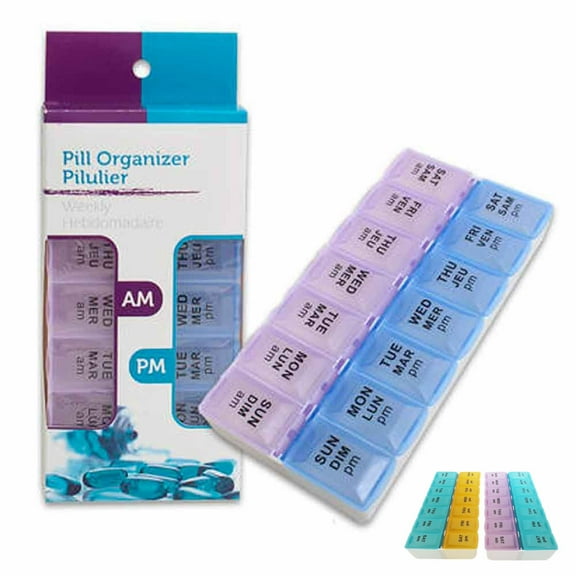 Daily Pill Box AM PM Organizer Case Medicine Storage Vitamin Tablet  Holder New