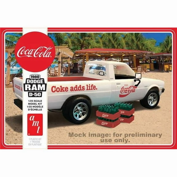 Skill 3 Model Kit - 1 by 25 Scale Model for 1980 Dodge Ram D-50 Pickup Truck Coca-Cola Four Bottle Crates