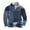 Blue denim jacket, variant on Kinrui Men's Quarter Zip Denim Pullover Lightweight Mock Neck Golf Sweater Color Block Patcwork Fleece Sweatshirts Blue,S