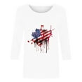 thumbnail image 5 of Dazajoo 2024 USA Flag for Women Plus Size Shirts Independence Day Crew Neck Tunic Tops Womens 4th of July Summer Patriotic Loose T-shirt Flash Deals Today,White,M, 5 of 6