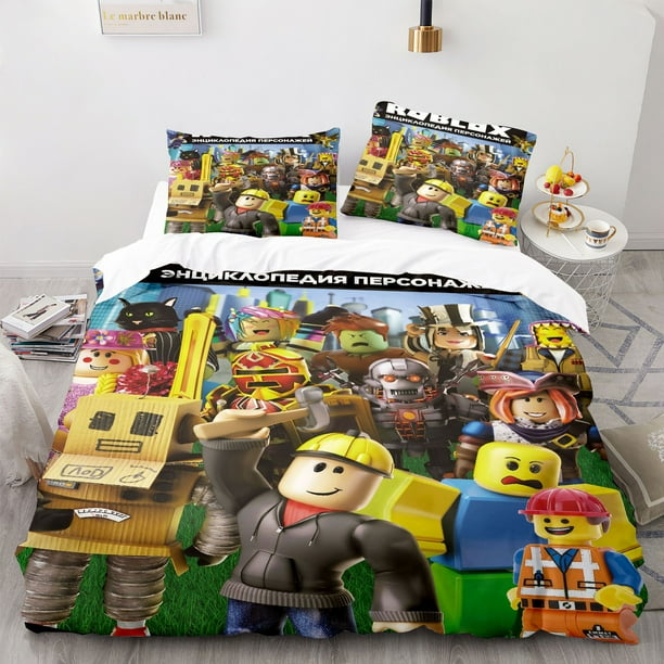 ROBLOX juego circundante para niños, Sábana de cama de Anime para dormitorio de estudiantes, funda de edredón, juego de tres piezas para el hogar, niños y niñas