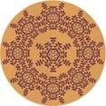 thumbnail image 1 of Ahgly Company Tapis Rond Lavable en Machine Intérieur Rouge Pamplemousse Transitionnel, 5 Pieds Rond, 1 of 7
