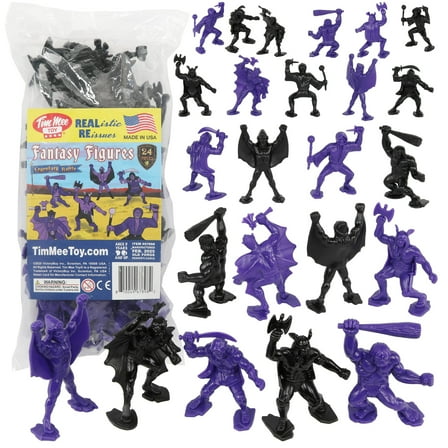 TimMee Legendary Battle Fantasy Figures - 3 inch Purple vs Black 24pc Set - USA
