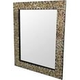 thumbnail image 2 of Decorshore - 24" Multi-Colored & Gold Mosaic Wall Mirror, Decorative Glass Frame Vanity Mirror, 2 of 5