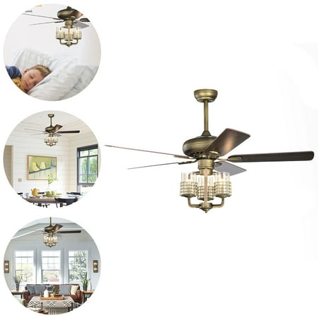 

Niuer Fans 3-Light Furniture Remote Control 50.4 Inch Luxurious Ceiling Fan With 5 Wood Blades Vintage Energy-saving Cool Smart Timing