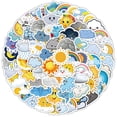thumbnail image 3 of Paquete de 100 pegatinas de nubes meteorológicas para botellas de agua, impermeables, portátiles, equipaje, tazas de ordenador, álbumes de recortes, adolescentes, adultos, niñas, lindos, 3 of 5