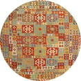 thumbnail image 1 of Ahgly Company Machine Washable Indoor Round Contemporary Metallic Gold Area Rugs, 7' Round, 1 of 7