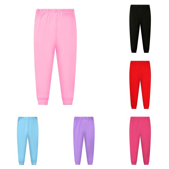 Toddler Boys Girls Solid Prints Nightwear Long Pants Pants Toddler Boy 7-8 Years