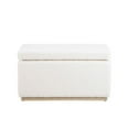 thumbnail image 3 of Linon Hawn Rectangle Storage Ottoman Natural Wood Trim in Soft Natural Sherpa, 3 of 19