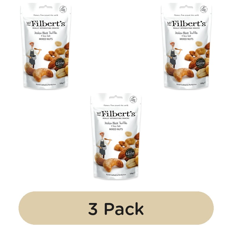 Mr Filbert's Italian Black Truffle & Sea Salt Mixed Nuts 100g, British Import (Pack of 3)