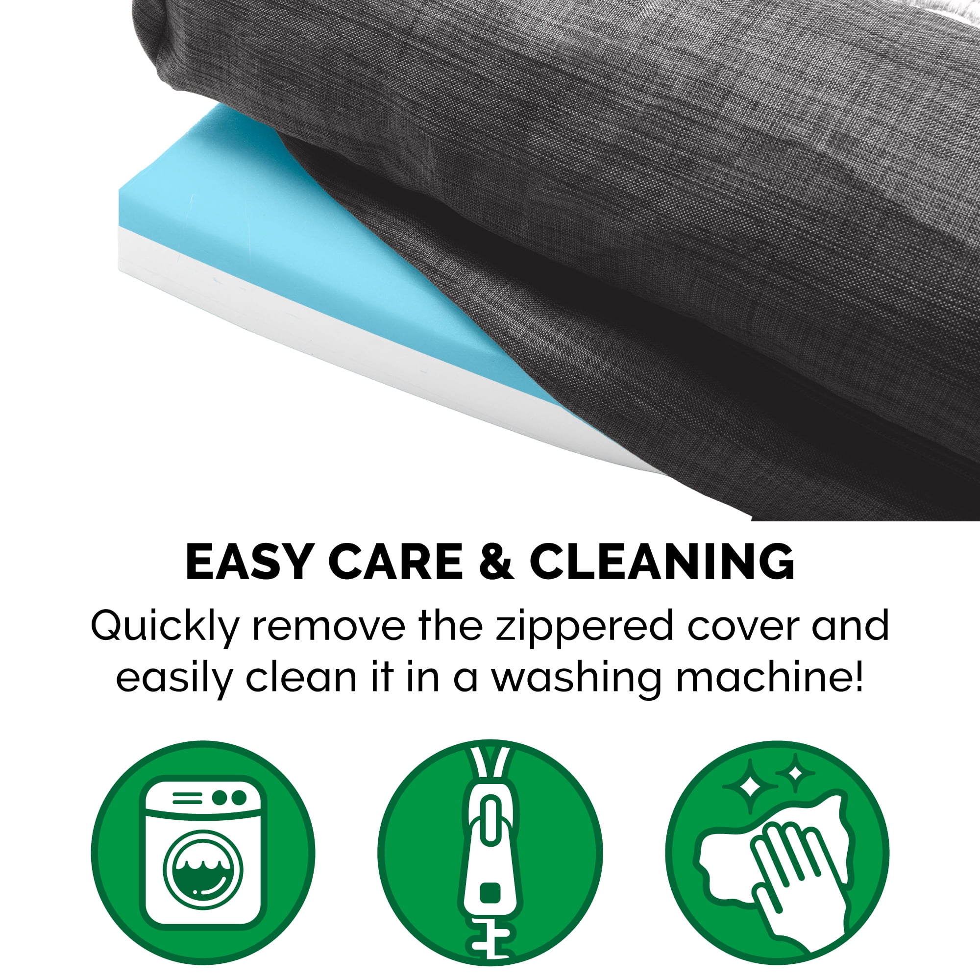 FurHaven Pet Products Luxe Fur & Performance Linen Cooling Gel Top Sofa Pet Bed for Dogs & Cats - Charcoal, Jumbo Plus