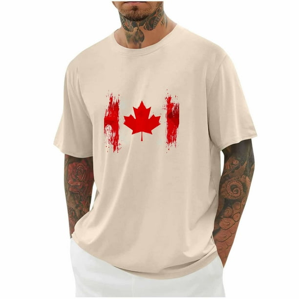 Camisetas de Manga Larga para Hombre Algodón Impresión Cuello Redondo Blusas de Moda Casual