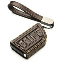 Vitodeco Genuine Leather Smart Key Fob Case with Leather Key Strap Compatible for Acura MDX, Acura RDX 2022 -2023 (4-Button, Brown)