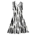 thumbnail image 4 of 2024 Size Large Clothing Pattern Summer Dress Skate Boho Female Dresses Casual Print Abstract Dress Dye Tie Black And White, 4 of 7