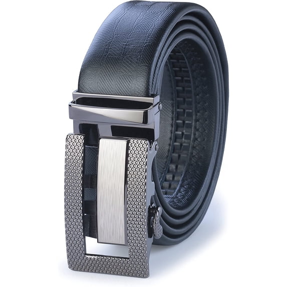 James Fiallo Men's Automatic Buckle Ratchet Leather Dress Belt, BLT10,53
