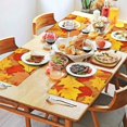 thumbnail image 4 of Maple Leaf Orange Dining Table Placemats 4PCS Thanksgiving Harvest Fall Autumn Durable Linen Placemats 12 X 18 Inch Seasonal Farmhouse Holiday Rustic Decor for Kitchen Dining Table Mats, 4 of 5