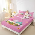 thumbnail image 3 of Erosebridal Happy Easter Eggs Kid Full Size Sheets, Spring Flower Bed Sheets, Pink, 4pcs, 3 of 5