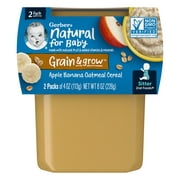 Gerber 2nd Foods Baby Food, Apple Banana with Oatmeal, 4 oz Tubs (2 Pack)