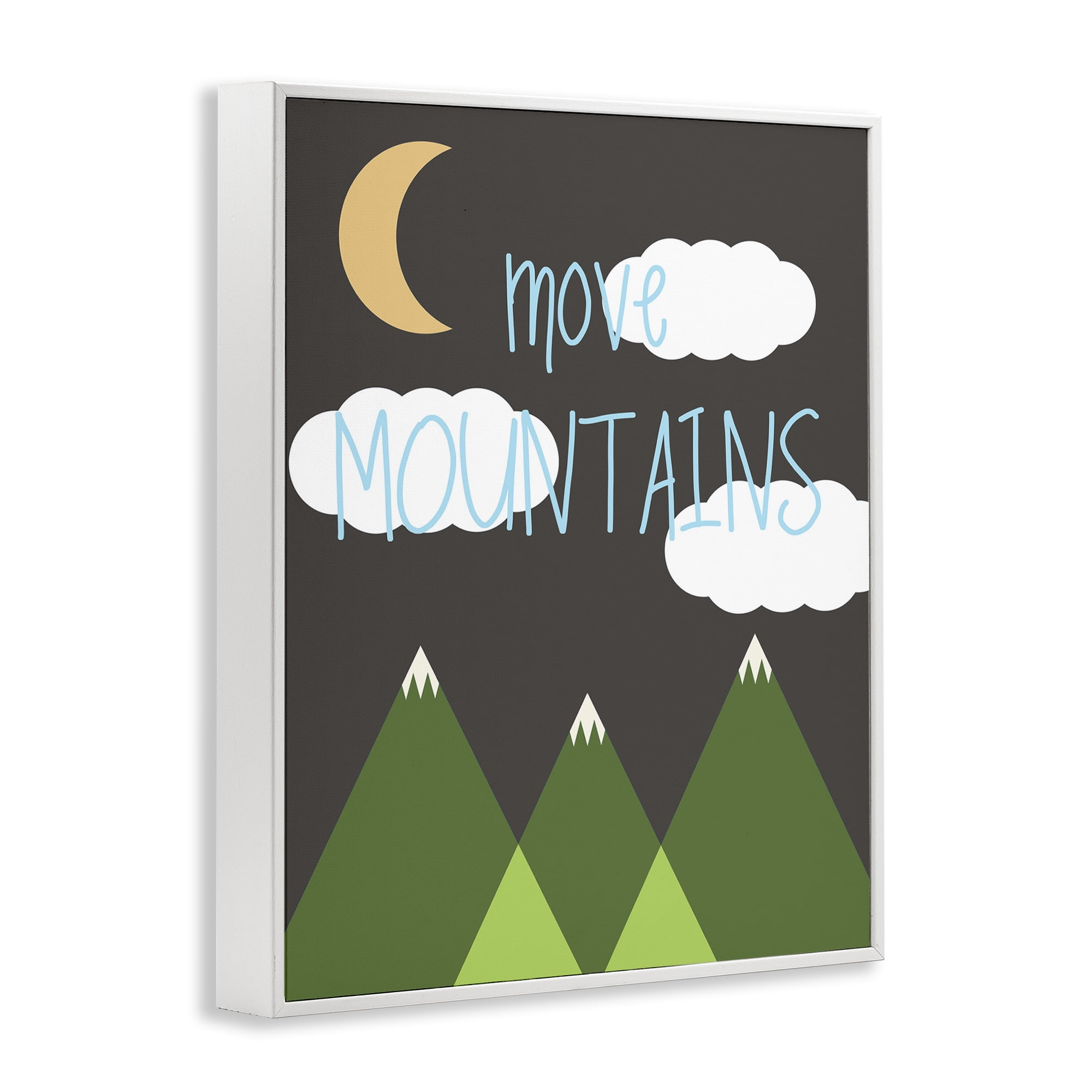 Stupell Industries Inspiring Move Mountains Landscape Painting White Framed Art Print Wall Art, 11 x 14
