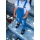 thumbnail image 3 of Pantalones Vaqueros Ajustados y Rotos Para Niña y Niño,KIDSCOOL SPACE, Azul Claro, 12-18 Meses, 3 of 9