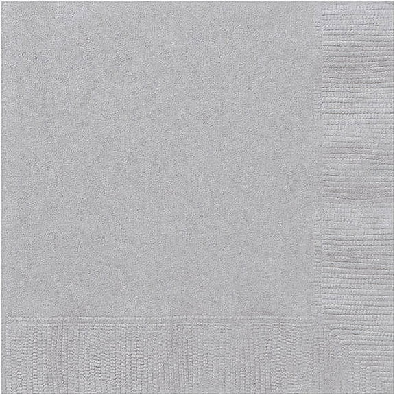 Paper Luncheon Napkins, 6.5 in, Silver, 20ct