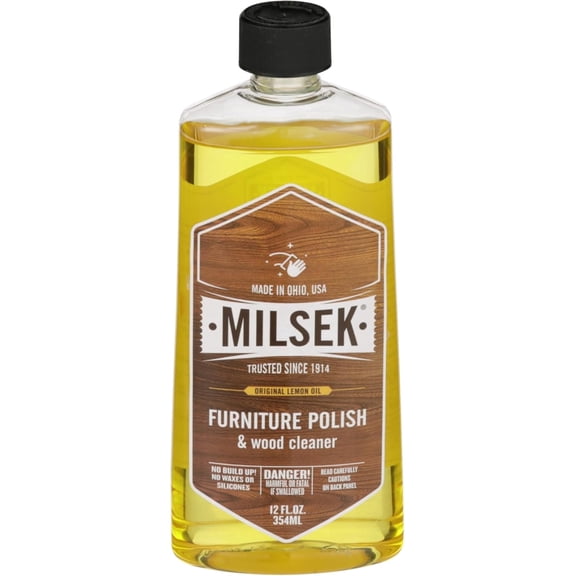 Milsek Furniture Polish & Wood Cleaner with Lemon Oil, 12 oz