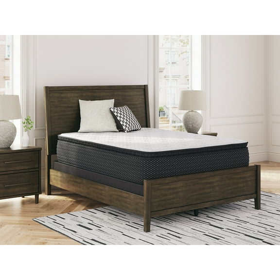 Signature Design by Ashley California King Size Limited Edition 13" Pillow Top Hybrid Mattress with Lumbar Support Gel Memory Foam, White