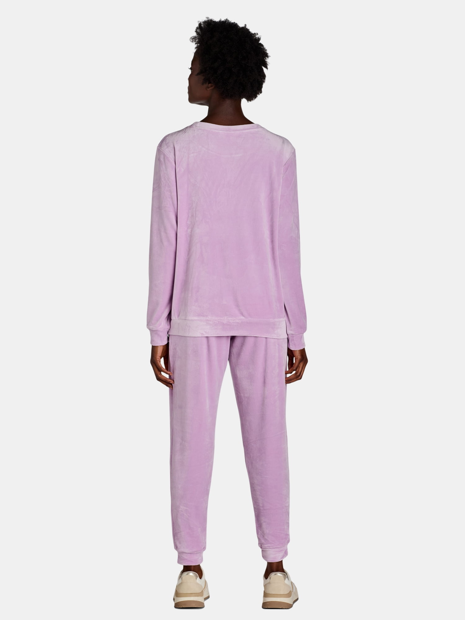 Time and Tru Women's Velour Top and Pants Set, 2-Piece, Sizes S-XXL