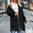 thumbnail image 2 of AherBiu Cardigan Sweaters for Women Ribble Knitted Mid-Long Split Fall Winter Women's Clothes, 2 of 6