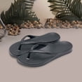 thumbnail image 4 of Lightweight Non Slip Flip Flops for Womens Open Toe Quick Drying Shower Sandals Low Platform Beach Thong Slides Black Size 7.5, 4 of 6