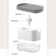 thumbnail image 4 of Billuyoard Soporte de esponja 2 en 1, dispensador de prensa para encimera de baño de 300ml, caja de limpieza de doble capa, organizador reutilizable, negro Suministros de limpieza para el hogar Negro Billuyoard HA064323-01, 4 of 6