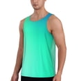 thumbnail image 2 of Fuzoiu blue green colors Men's Workout Tank Tops,Sleeveless Gym Shirt Quick Dry,Fitness Bodybuilding T-Shirt,Muscle Athletic Workout Tee-4X-Large, 2 of 7
