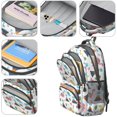 thumbnail image 4 of White Cartoon Dinosaurs Volcanoes Pattern Cute School Backpack Bag with Padded Back and Adjustable Shoulder Straps 16.9 X 12.6 X 5.9 Inches, 4 of 5