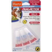 Angle View: Hartz UltraGuard Dual Action Topical Flea & Tick Treatment for Dogs and Puppies - 15-30lbs, 3 Monthly Treatments