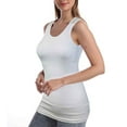 thumbnail image 2 of SUMONA Women Round Neck Accent Grey Two Tone Casual Basic Ribbed Tank Top, 2 of 3