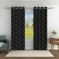 thumbnail image 2 of Aofoto Grommet Thermal Insulated Living Curtain,Light Blocking Window Drapes,2 Panel, Black,52x96 inches, 2 of 5