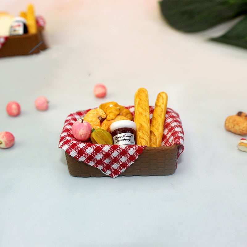 Homeex Miniature Food Play Mini Bread Basket B
