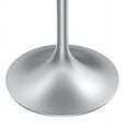 thumbnail image 3 of LeisureMod Verve Mid-Century Modern 48" Round Dining Table with Sintered Stone Top and Brushed Chrome Pedestal Base for Dining Room and Kitchen, White, 3 of 5