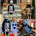 thumbnail image 4 of Kids Boys Halloween Skeleton Costume Glowing in The Dark with Mask Gloves Fancy Dress Outfit Green 4-12 Years, 4 of 5