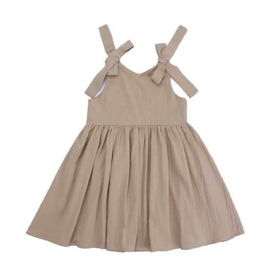 Qudderr Baby Toddler Girls Halter Dress Sleeveless Summer Princess Dresses Cotton Casual Swing Twirly Beach Sundress for Kids Size 6M-6Y